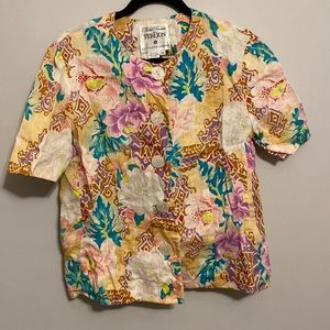 Vintage Lenin floral blouse medium